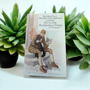 French Fatherless Children Comic "Her Father Died ..." Benefit Postcard De Maris